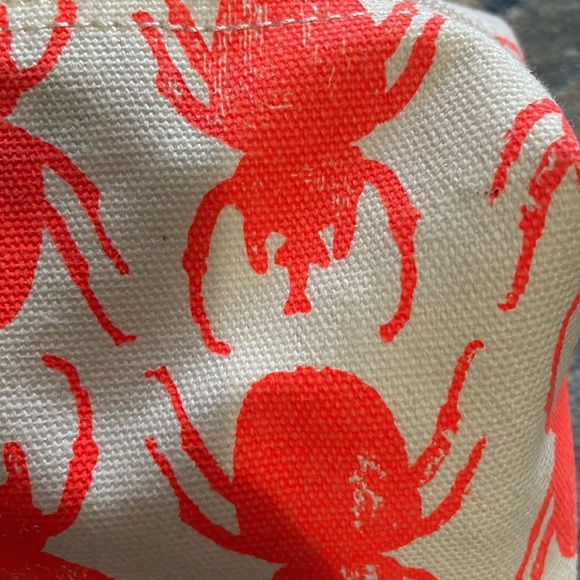 India Hicks Lucky Beetle Orange Cotton Canvas Cosmetic Bag - Picture 8 of 8